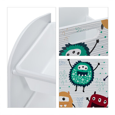 Relaxdays Slim Children's Shelf with Monsters