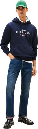 Чоловічий худі Tommy Hilfiger Brand Love Big Hilfiger з капюшоном, синій (Desert Sky), розмір M, артикул MW0MW41427