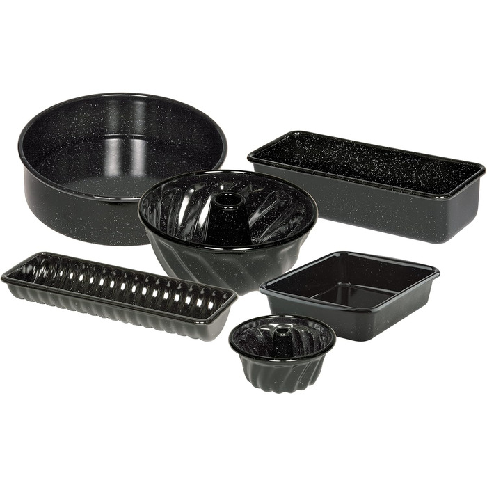 Riess, 0633-022, Professional Baker, Loaf Pan 35/14, CLASSIC - LOAF PANS, Height 8.3 cm, Capacity 2.5 Liters, Enamel, Black, Length 36.7 cm Width 14.2 cm Height 8.3 cm