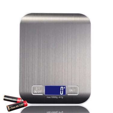 Кухонні ваги DIVID® - професійні цифрове ваги, 0,001 кг - 10 кг, LCD дисплей, функція тарування, ваги для рідини, велика поверхня з нержавіючої сталі