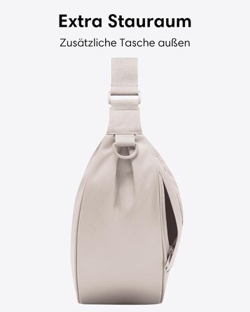 Сумка через плече LARKSON Solveig Medium бежева - Містка напівмісяць (8 л) - Водовідштовхувальна