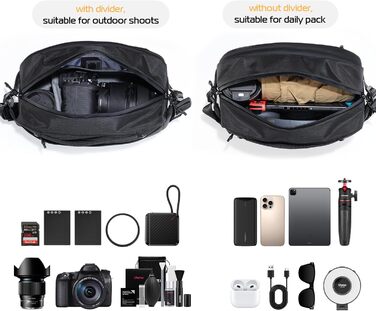 Чохол для камери ULANZI: водонепроникний, 10L, для DSLR/SLR/беззеркальних камер, з регульованим ременем, для фотозйомки на відкритому повітрі, з кишенями на блискавці та захистом від крадіжок