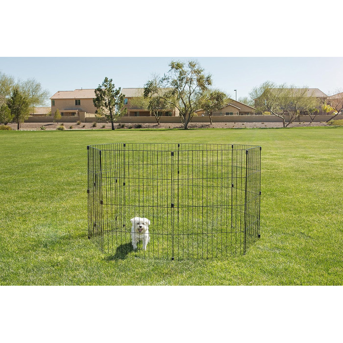 Клітка-вольєр для собак, котів та кроликів Iris Ohyama, 1.7 м², 8 панелей, WPC-24, чорний