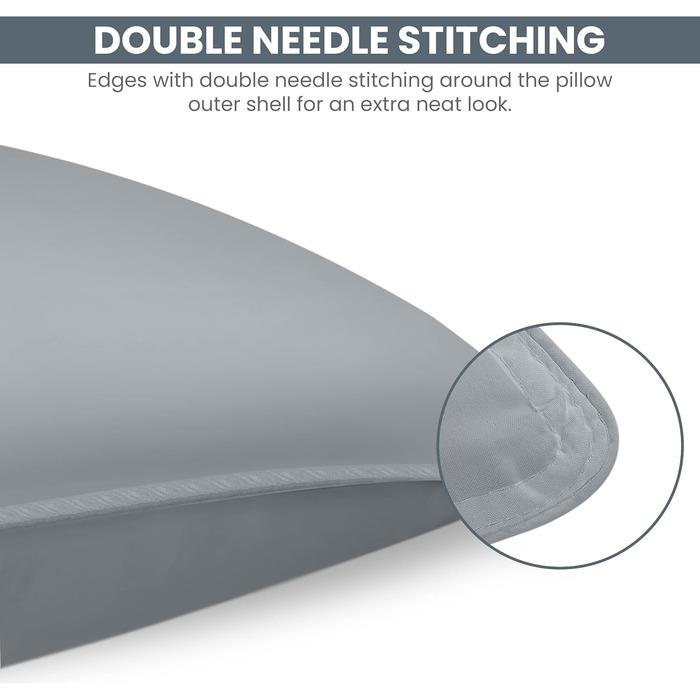 Utopia Bedding Pillow Set (2-Pack), 40 x 80 cm Sleeping Pillow, Breathable and Soft Pillow (Grey) 40x80 cm (2 Pack) Grey 2