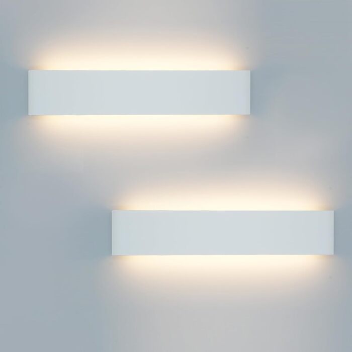 LED настінні світильники KICAAO 2 шт. 12W, білий, сучасний дизайн, для дому, для сходищ, коридору, вітальні, спальні, з алюмінію (40см)