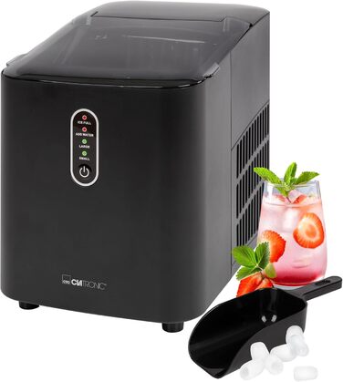 Машина для приготування льоду Clatronic EWB 3785 | Швидке приготування (через 10 хвилин) | Самоочищення | 12 кг/24 години | 1,5 л резервуар для води | Чорний | Нова модель