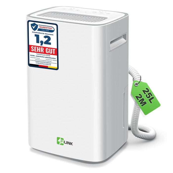 Електричний осушувач повітря 9л/24г, тихий, з дитячим замком та захистом від переливу, автоматичний перезапуск, для спальні, ванної, підвалу та пральні