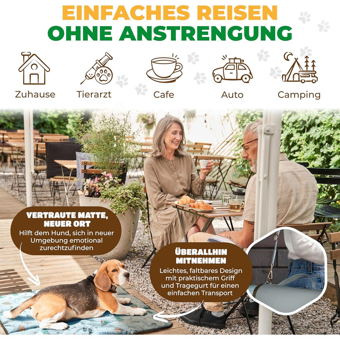 Лежанка для собак LexyFox: водовідштовхувальна, ізольована, з антиковзаючим покриттям | Підходить для подорожей, кемпінгу та відпочинку на природі | Лежанка для собак, килимок для тварин