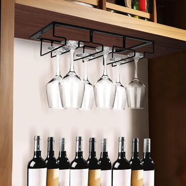 Тримач для келихів з металу, 4 шт., 40 см - для бару, кухні, ресторану