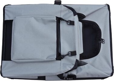 Складана переносна переносна коробка для собак та котів Fudajo, сіра, розмір S (50x35x35 см)