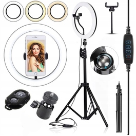 Кільцева LED-лампа 80 Вт + штатив 160 см та тримач для телефону