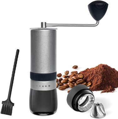 RichLuck Coffee Grinder Manual - Hand Grinder Coffee with 5 Grind Settings from Coarse to Fine - Labor-Saving Stainless Steel Hand Coffee Grinder for Espresso to French Press - Ideal Gift Idea