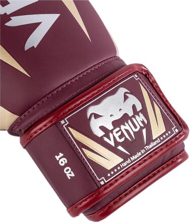 Боксерські рукавички Venum Elite Бордовий/Золотий 14 Oz