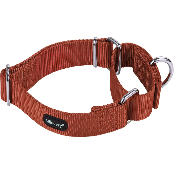 Нашийник для собак Mikivery Marraht: стильний металевий нашийник для тварин, підходить для собак малого, середнього та великого розміру (35.5-53 см, Колір: Коричневий)
