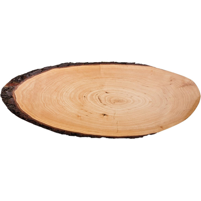 Batania Oval Serving Board, approximately 58-65 x 22-26cm, rustic serving board, cutting board, unique grain pattern, natural wood board for cheese, meat & bread, decorative, durable