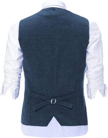 Стильний костюм-двійка для чоловіків Solovedress з вовни у рифленому стилі, жилет з V-подібним вирізом, твід, блакитний колір, ідеально підходить для весілля та друзів нареченого