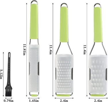 Lemon Zester, Cheese Grater, Citrus Zester, 3 Pack, 304 Stainless Steel, a sharp tool for Parmesan cheese, ginger, garlic, nutmeg, chocolate, vegetables, fruit, dishwasher safe, with