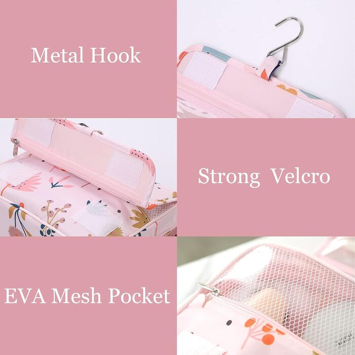 Жіноча сумочка для туалетних аксесуарів Lychii, рожева. Органайзер для подорожей, валіза та ручної поклажі