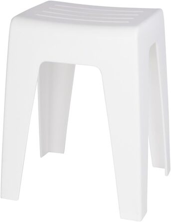 Стілець для ванної WENKO Kumba, пластиковий, міцний, білий, до 120 кг, 38x47x32 см, сучасний дизайн