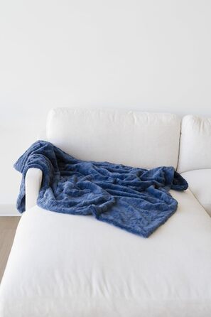 М'яка тепла, елегантна, затишна декоративна ковдра з штучного хутра (однотонна, сіра, розмір L 127 x 152,4 см)