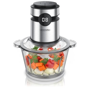 Електричний подрібнювач Arendo з нержавіючої сталі, 500 Вт, об'єм 2 л, для м'яса, горіхів, фруктів, овочів та іншого