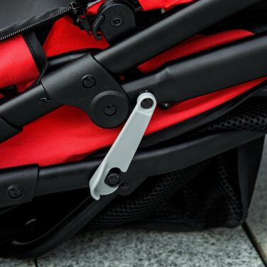 Візок для собак та котів PawHut - Buggy для тварин, складний, до 20 кг, з килимком, сіткою та кошиком (Червоний)