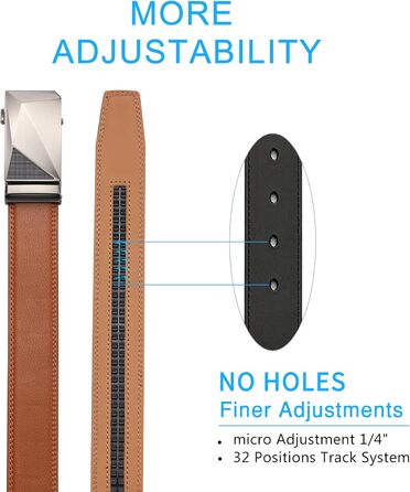 Чоловічий шкіряний ремінь SENDEFN з автоматичною пряжкою, ширина 35 мм, регульований розмір, колір 