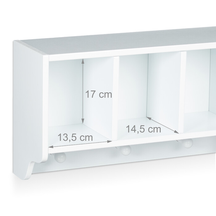 Relaxdays Children's Wall Shelf with Coat Hooks ALBUS