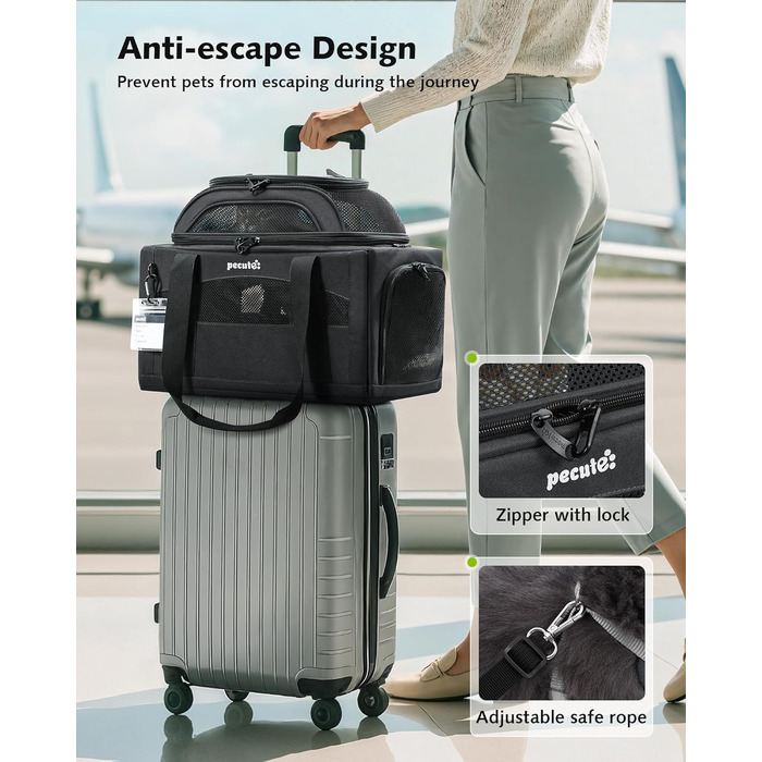 Транспортна сумка для котів Pecute: легка, складана, для подорожей, сіра
