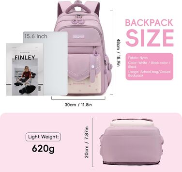 Шкільний рюкзак для дівчаток-підлітків, 2025, великий, для гімназії, старшої школи, 30L, фіолетовий