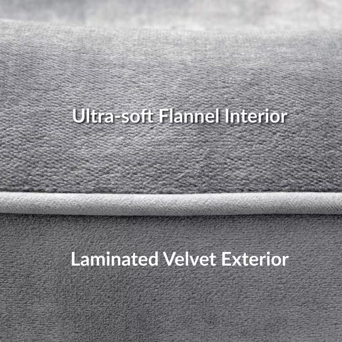 Ортопедичне ліжко для собак BEDSURE - 89x63 см. Зручне ліжко-софа для собак середніх порід, з ергономним наповнювачем, сірого кольору. Легко миється, не ковзає. Розміри: 89 x 63 x 17 см.