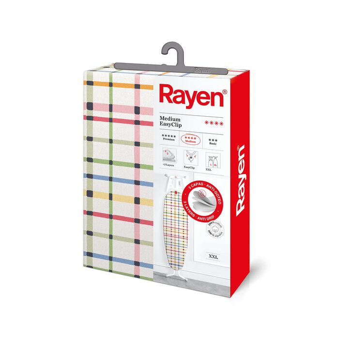 Глянцевий чохол для прасувальної дошки Rayen Premium XXL, 150 x 55 см, 4 шари, бавовна, титанова якість