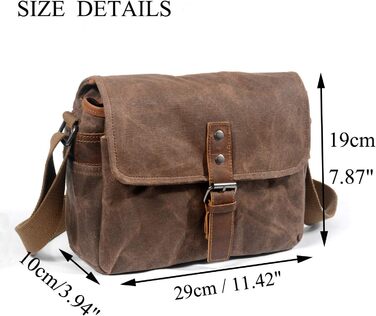 Чохол для DSLR камери, водонепроникний з вощеного парусини, вінтажний, сумка-месенджер з внутрішнім захисним шаром (Хакі)