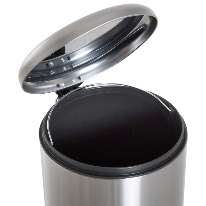 HOMCOM 30L Stainless Steel Pedal Bin with Inner Bucket, Flip Lid, Hygienic and Silver for Kitchen and Bathroom