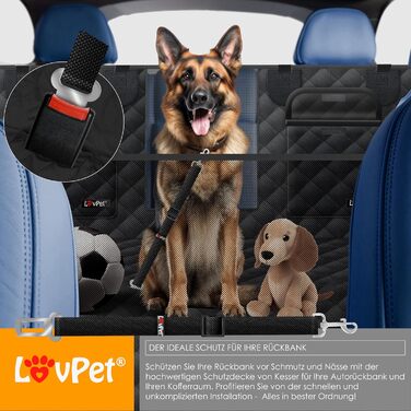 Захист для автосидіння та багажника Lovpet® 2в1 для собак - водовідштовхувальна, універсальна, з боковими захистами та оглядовим вікном (чорний)