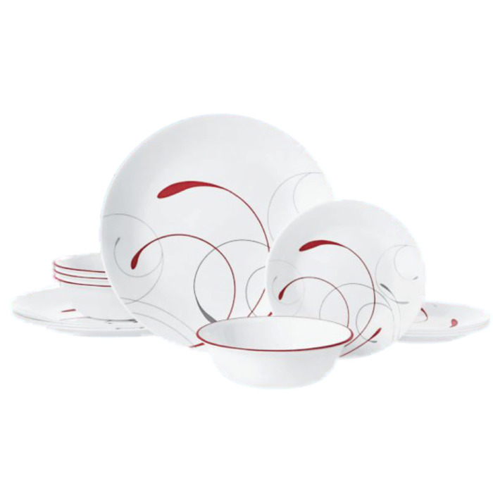 Сервіз Corelle Splendor, набір посуду на 4 особи, 12 предметів, стійкий до сколів та тріщин