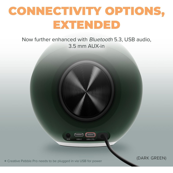 Creative Pebble Pro 2.0: USB-C колонки з Bluetooth 5.3 та RGB-підсвічуванням (білі)