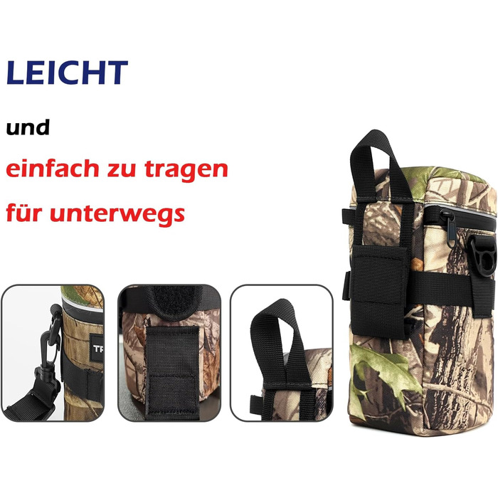 Чохол для об'єктива камери, нейлон, оливковий (8.5 x 10.5 см)