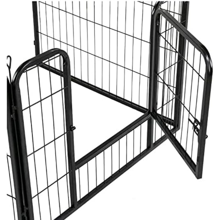 Клітка для собак, металева, для цуценят, гризунів, кроликів, розкладний вольєр, з дверцятами (310 x 2,5 x 75 см, 80 x 60 см)