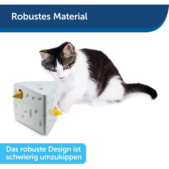 PetSafe Cheese Cat Toy, Interactive Enrichment Toy with Timer, ‎3 AA Batteries Required