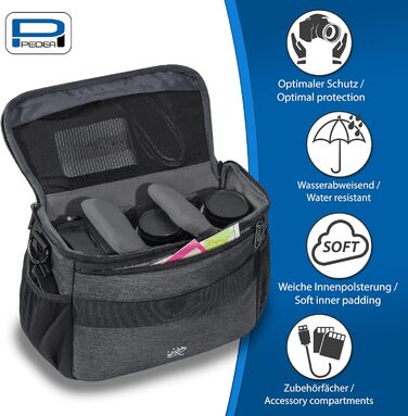Сумка для камери Pedea Noble: DSLR/SLR, System Camera, XL, сіра