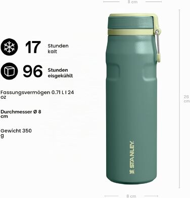 Термопляшка Stanley IceFlow Bottle Twist Flip 0.47L — герметична, зі стійким покриттям, колір Shale