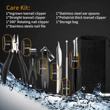 Кусачки для нігтів Zehennagelknipser для товстих нігтів, набір для літніх людей, широкі губки, прямі, міцні для врослих нігтів та пальців, обертові