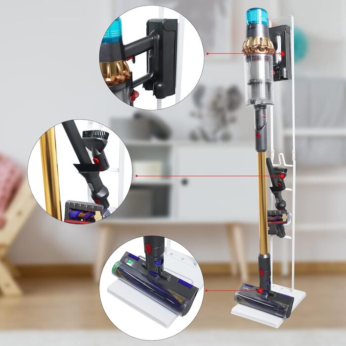 Підставка для пилососа Dyson V6 V7 V8 V10 V11 DC58 DC59 DC62 DC74 - без свердління (біла)