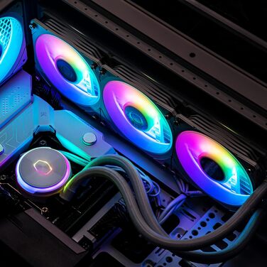 Система водяного охолодження Cooler Master MasterLiquid PL Flux 360 (білий) з 2 x 120mm вентиляторами та ARGB-контролером