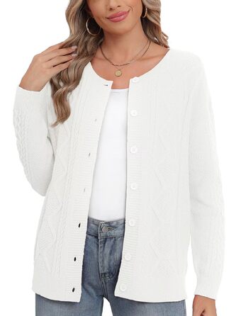 Кардиган жіночий в'язаний Daen Langar Oversize, білий, розмір XXL