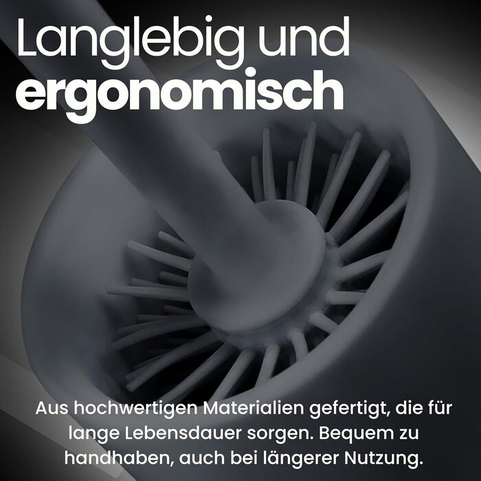 Щітка для унітазу Cleangang® з тримачем, силіконова, комплект - унітазна щітка, антрацит