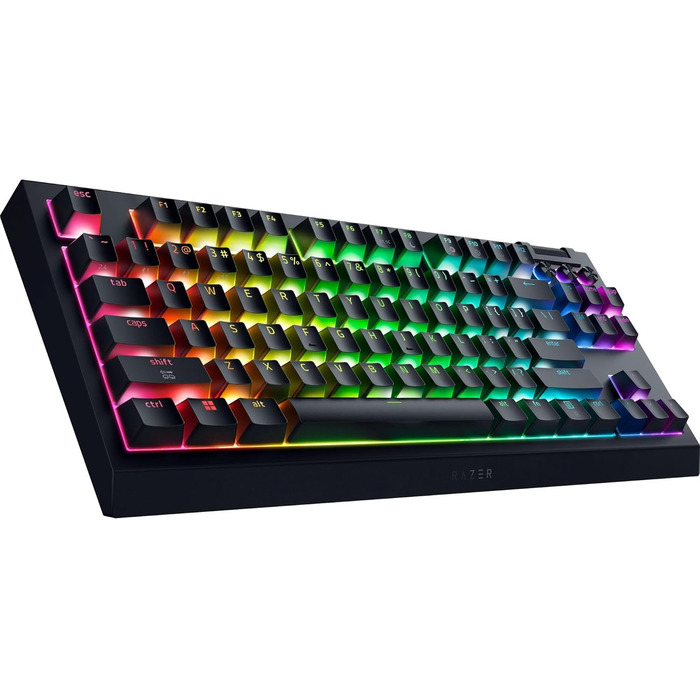 Механічна ігрова клавіатура Razer BlackWidow V4 TKL з зеленими перемикачами (RGB Chroma, 6 макро-клавіш, Doubleshot ABS-кейкапи, QWERTY US-розкладка)