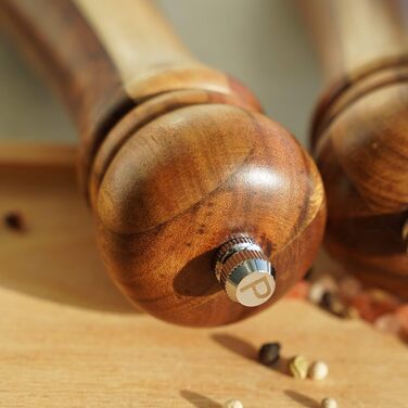 Дерев'яний млинок для перцю DeroTeno з акації, керамічний механізм, 21 см
