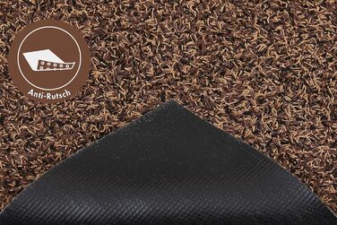 Килимок для дому Samson Sauberlauf, 40x60 см, бежевий (Braun), для внутрішнього та зовнішнього використання, миючий, з антиковзким покриттям